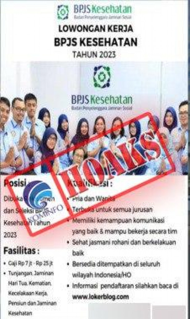 [HOAKS] Lowongan Kerja BPJS Kesehatan Tahun 2023