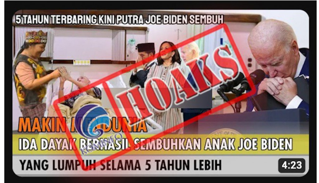[HOAKS] Joe Biden Panggil Ida Dayak untuk Sembuhkan Putranya yang Lumpuh Selama Lima Tahun