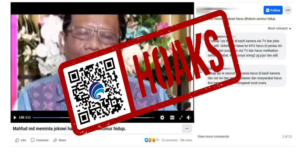 [HOAKS] Menkopolhukam Mahfud MD Meminta Presiden Joko Widodo Dihukum Seumur Hidup