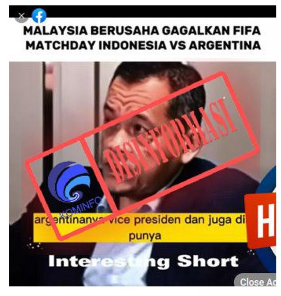 [DISINFORMASI] Malaysia Berusaha Gagalkan FIFA Matchday Indonesia Vs Argentina