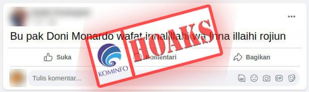 [HOAKS] Mantan Kepala BNPB Letjen TNI (Purn) Doni Monardo Meninggal Dunia