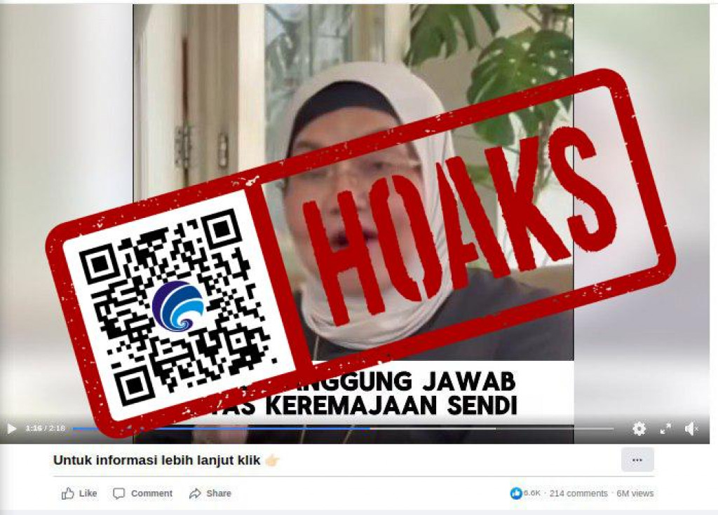 [HOAKS] Mantan Menkes Siti Fadilah Supari Promosikan Obat Nyeri Sendi