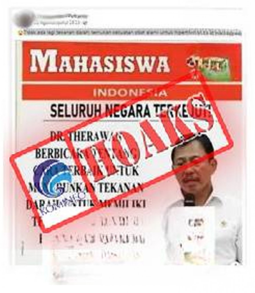 [HOAKS] Mantan Menkes Terawan Agus Putranto Bagikan Cara Turunkan Tekanan Darah