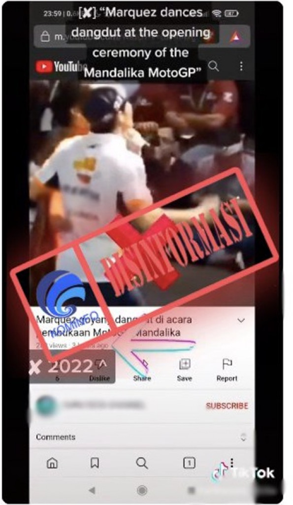 [DISINFORMASI] Marc Marquez Goyang Dangdut di Acara Pembukaan MotoGP Mandalika