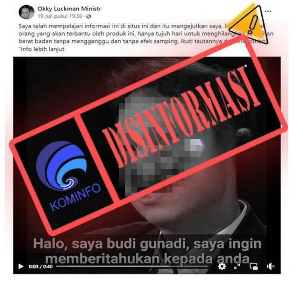 [DISINFORMASI] Menteri Kesehatan Endorse Produk Penurun Berat Badan