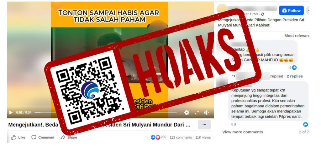 [HOAKS] Menteri Keuangan Sri Mulyani Resmi Mundur dari Kabinet Era Jokowi