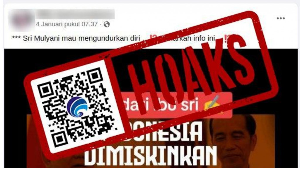 [HOAKS] Menkeu Sri Mulyani Mengundurkan Diri