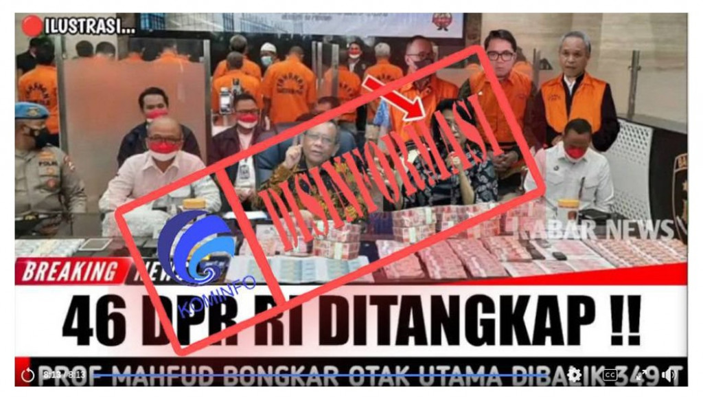 [DISINFORMASI] Mahfud MD Mengamankan 46 Anggota DPR yang Diduga Terlibat dalam Korupsi