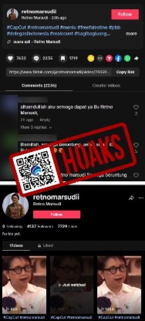 [HOAKS] Menteri Luar Negeri Bagikan Rp25 Juta untuk Followers
