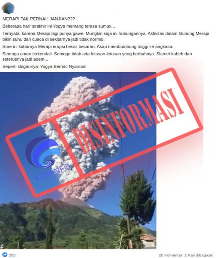 [DISINFORMASI] Foto Merapi Erupsi Besar 30 Mei 2022