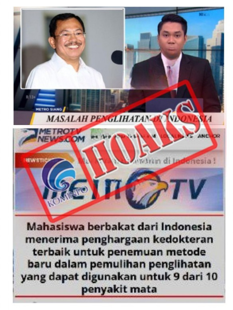 [HOAKS] Metro TV Tayangkan Metode Pengobatan Mata