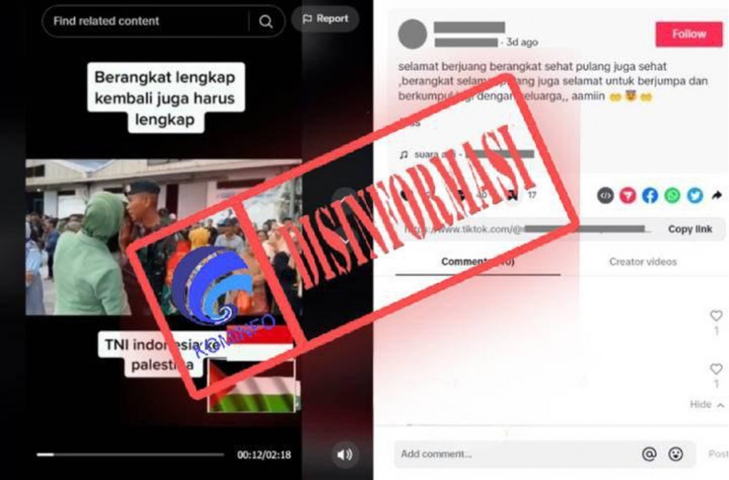 [DISINFORMASI] Video Pemberangkatan Pasukan TNI ke Palestina