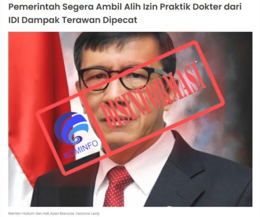 [DISINFORMASI] Pemerintah Segera Ambil Alih Izin Praktik Dokter dari IDI Dampak Dr. Terawan Dipecat