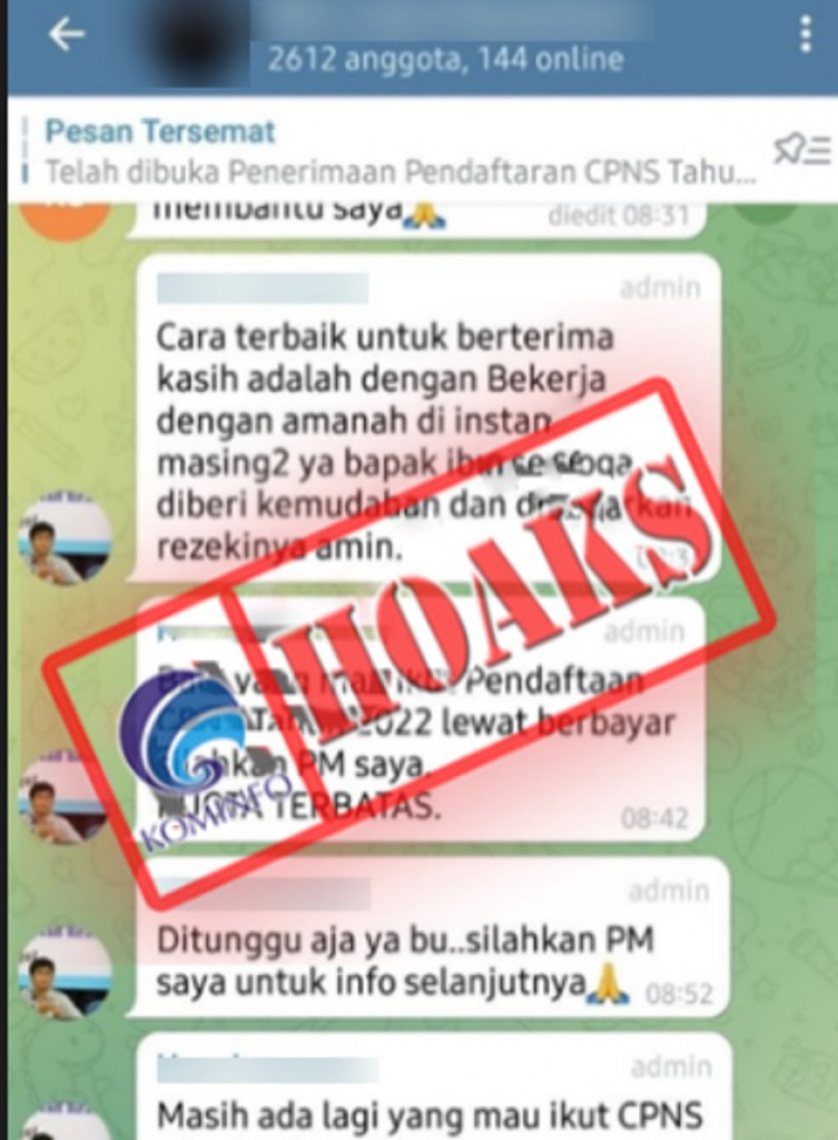 [HOAKS] Pendaftaran CPNS 2022 Berbayar dan Kuota Terbatas