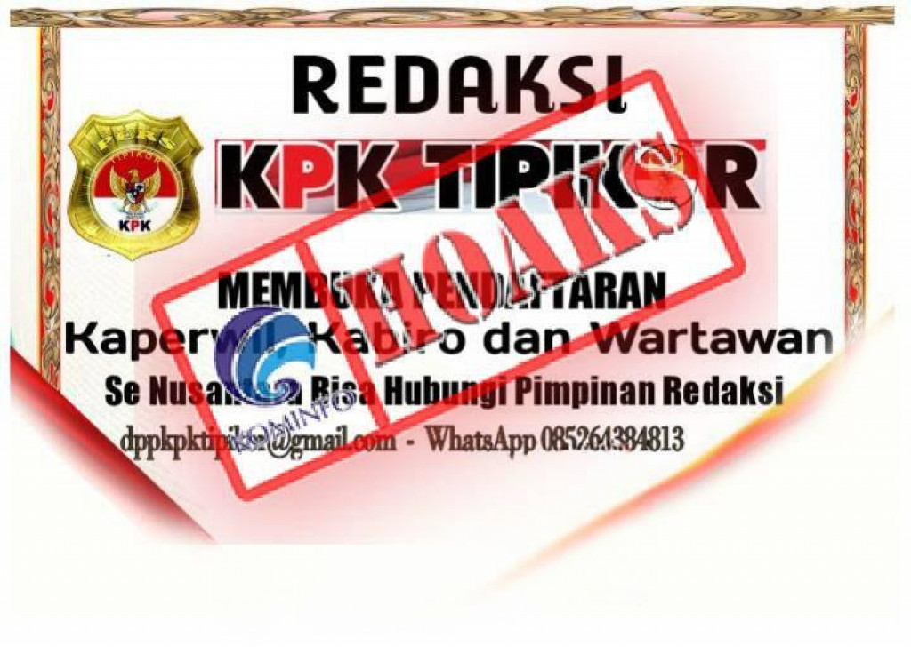 [HOAKS] Pendaftaran Lowongan Pekerjaan Redaksi KPK Tipikor