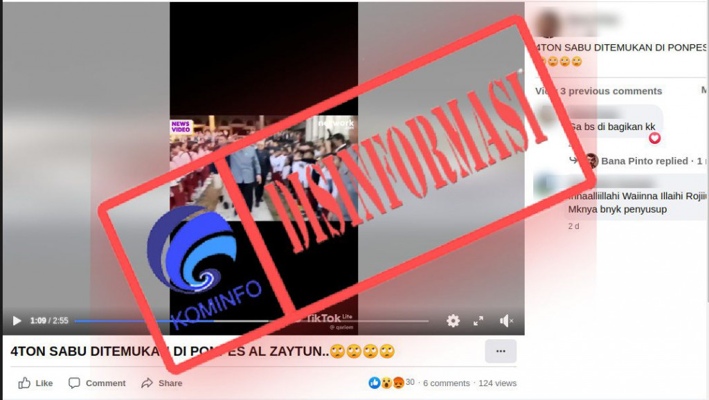 [DISINFORMASI] Penemuan Empat Ton Sabu di Pondok Pesantren Al-Zaytun