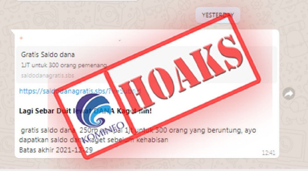 [HOAKS] Pesan Berantai DANA Bagikan Uang Kaget Melalui Sebuah Link