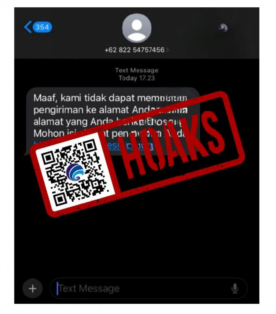 [HOAKS] Pesan SMS Mengatasnamakan Pos Indonesia