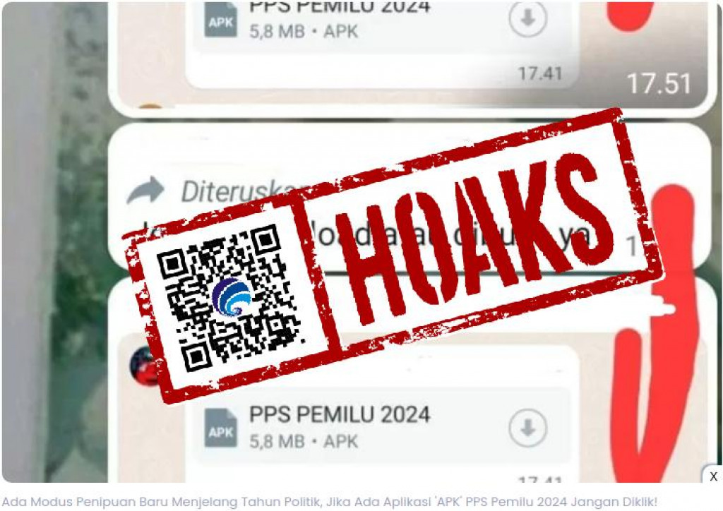 [HOAKS] Pesan WhatsApp Aplikasi PPS Pemilu 2024