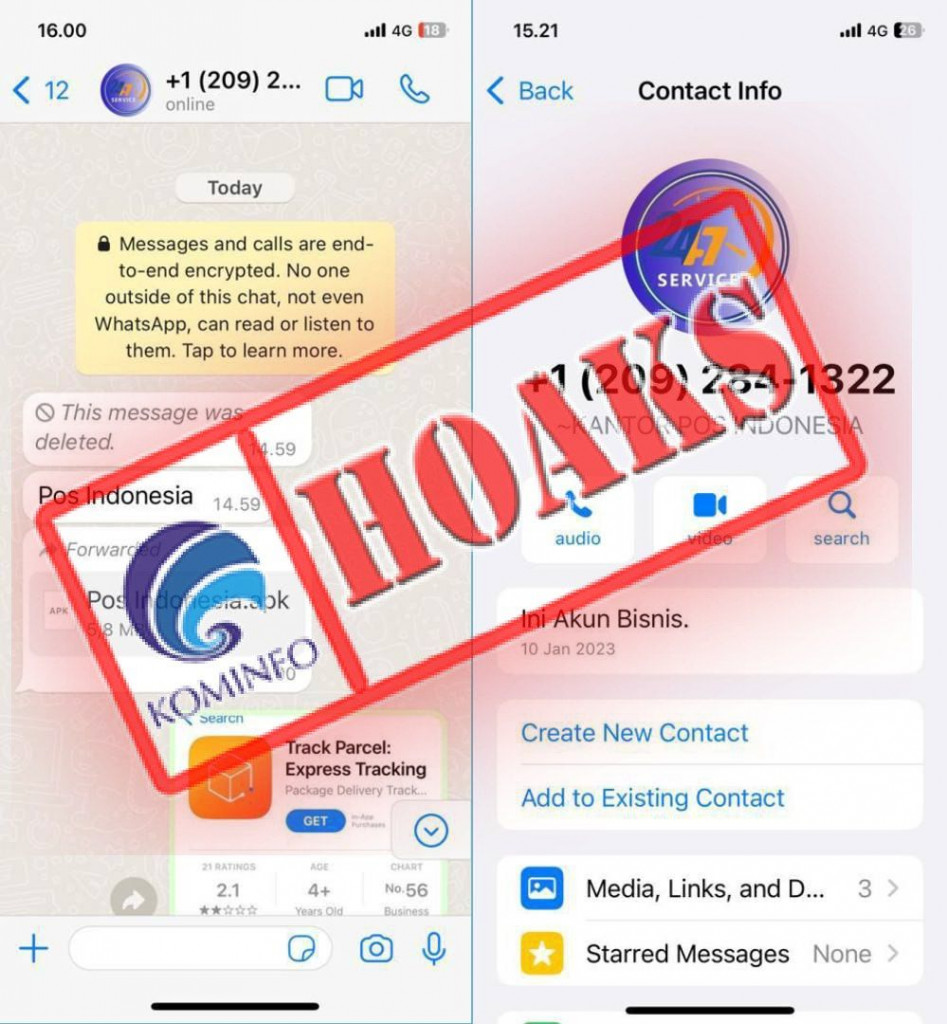 [HOAKS] Pesan WhatsApp Pengiriman Paket Mengatasnamakan Pos Indonesia