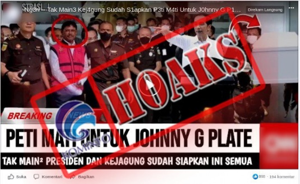 [HOAKS] Kejaksaan Agung Telah Menyiapkan Peti Mati untuk Johnny G. Plate