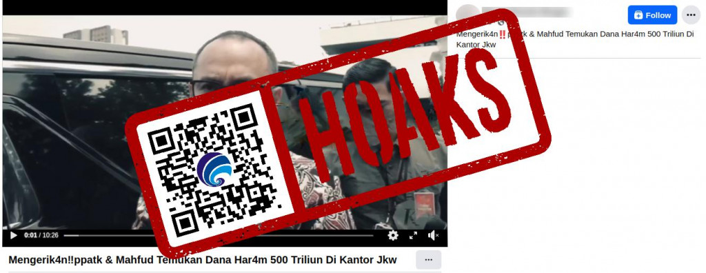 [HOAKS] PPATK dan Mahfud MD Temukan Dana Haram Rp500 Triliun di Kantor Presiden Jokowi