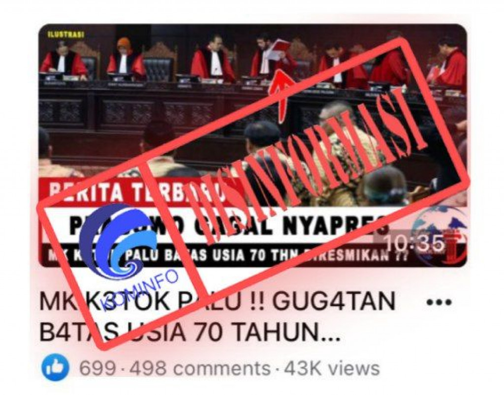 [DISINFORMASI] Prabowo Gagal Mencalonkan Diri Sebagai Presiden setelah MK Kabulkan Batas Usia