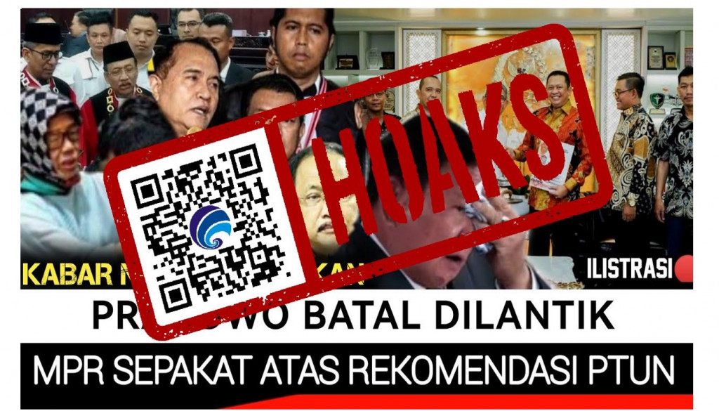 [HOAKS] Prabowo Subianto dan Gibran Rakabuming Raka Batal Dilantik oleh MPR