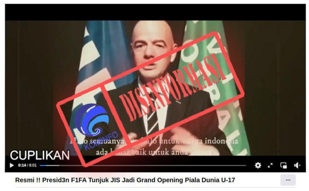 [DISINFORMASI] Presiden FIFA Tunjuk JIS sebagai Tempat Pembukaan Piala Dunia U-17