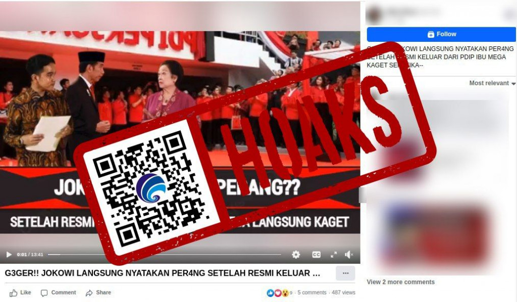 [HOAKS] Presiden Joko Widodo Nyatakan Perang Setelah Resmi Keluar dari PDIP