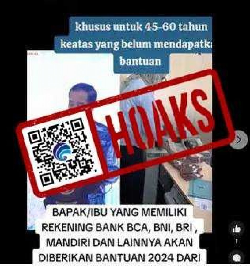 [HOAKS] Presiden Jokowi Bagikan Bantuan untuk Masyarakat Usia 45-60 Tahun