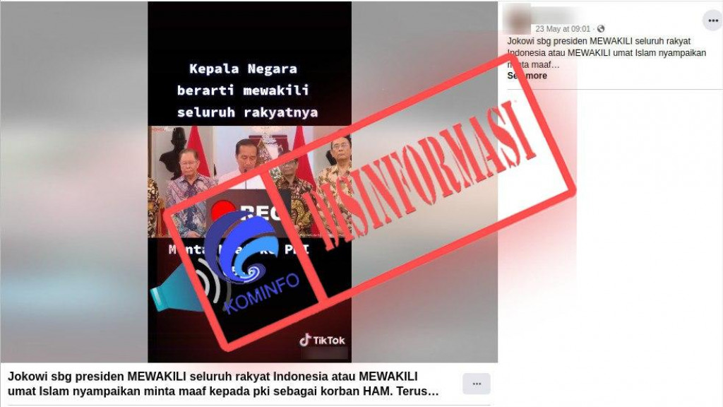 [DISINFORMASI] Presiden Jokowi Minta Maaf kepada PKI