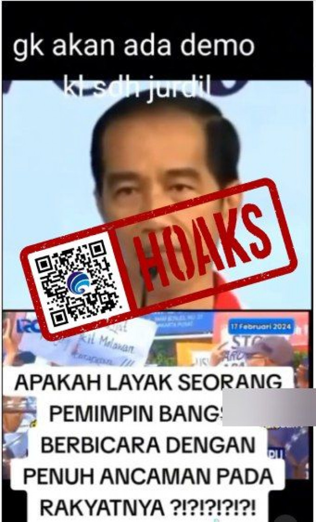 [HOAKS] Presiden Jokowi Perintahkan Menangkap Pendemo Pemilu 2024