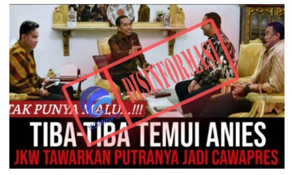 [DISINFORMASI] Presiden Jokowi Tawarkan Gibran Rakabuming Raka Jadi Cawapres Anies Baswedan