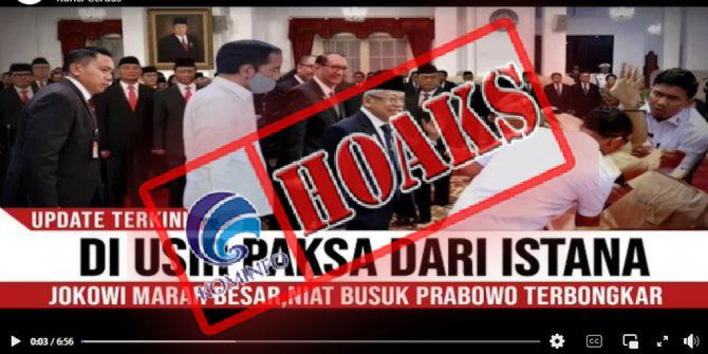 [HOAKS] Presiden Jokowi Usir Prabowo dari Istana Negara