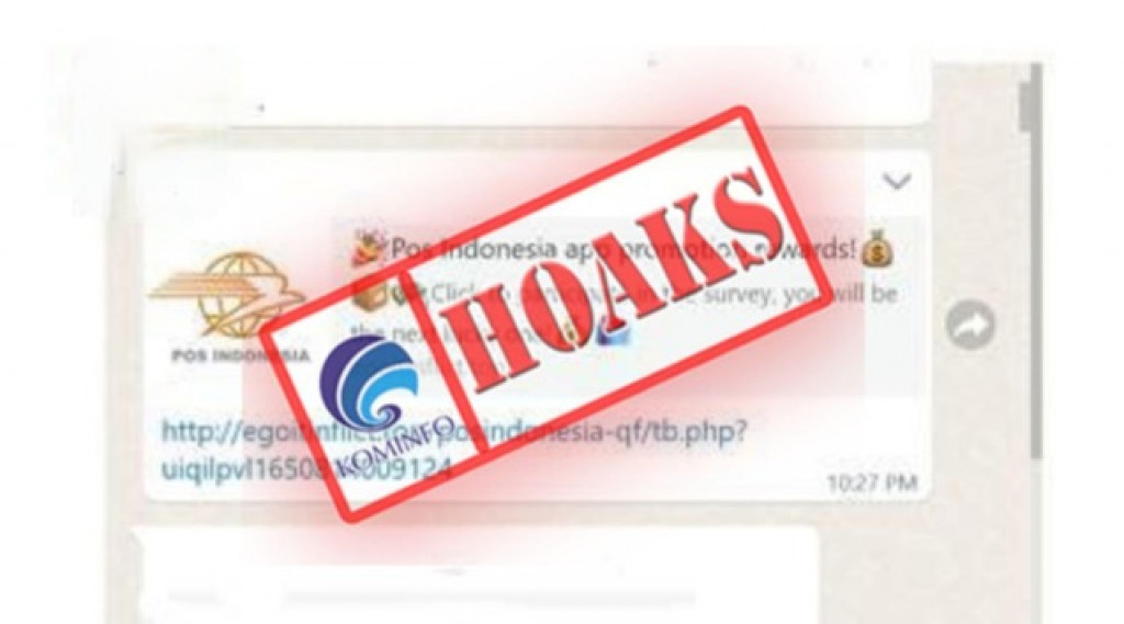 [HOAKS] Tautan Mengatasnamakan PT Pos Indonesia (Persero) Membagikan Uang Rp3 Juta