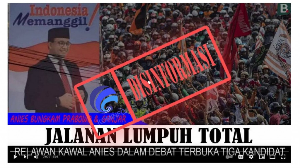 [DISINFORMASI] Relawan Pendukung Anies Baswedan Menghadiri Debat Terbuka yang Berakibat Jalanan Lumpuh Total