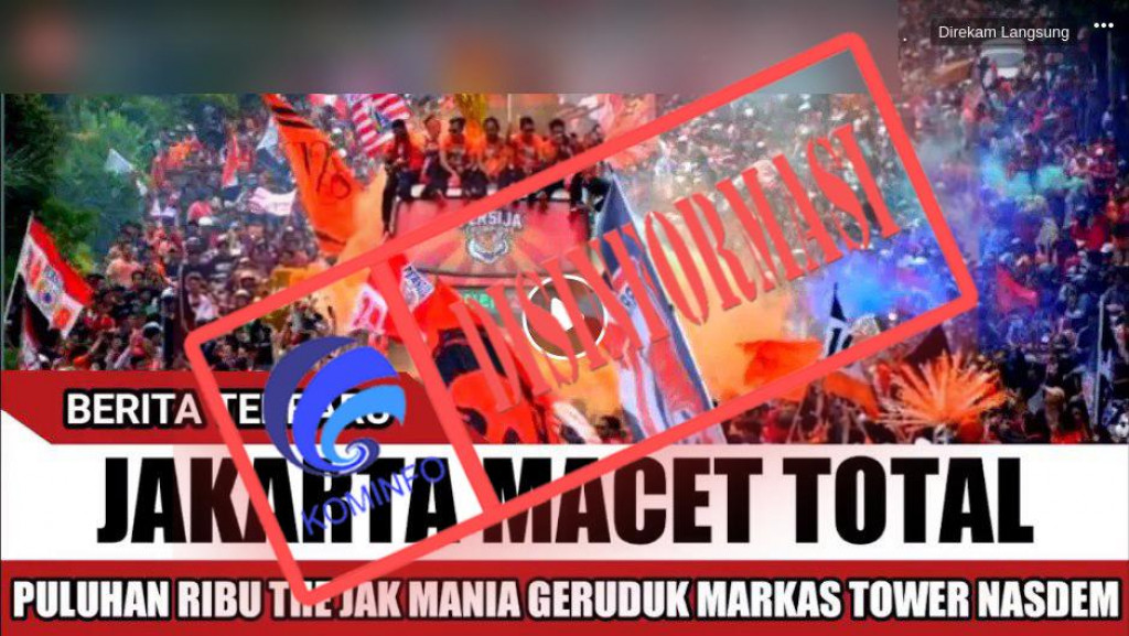 [DISINFORMASI] Ribuan Suporter Persija Mendatangi Nasdem Tower
