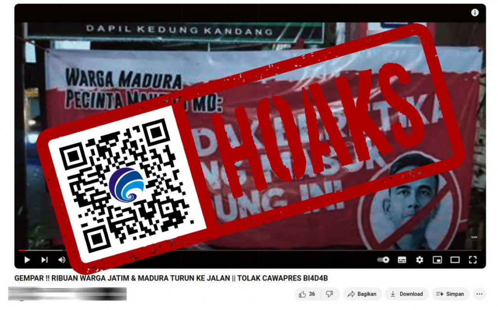 [HOAKS] Ribuan Warga Madura dan Jawa Timur Turun ke Jalan Boikot Kampanye Prabowo - Gibran