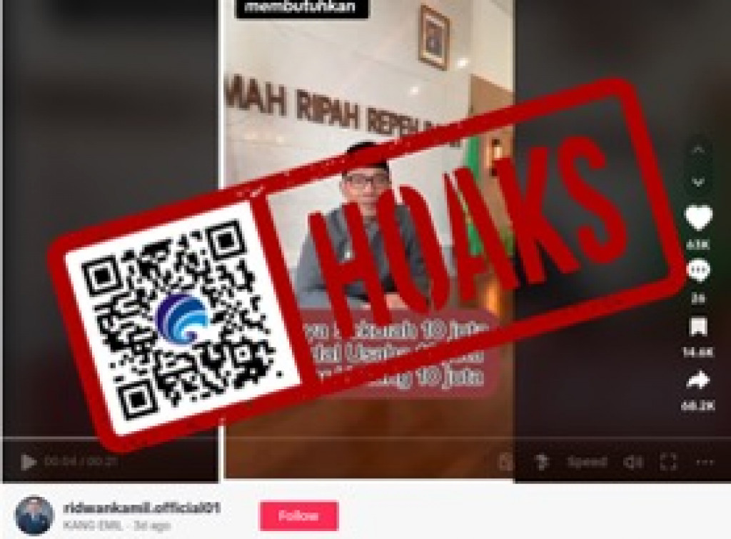 [HOAKS] Ridwan Kamil Bagikan Bantuan 30 Juta