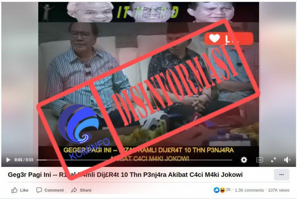 [DISINFORMASI] Rizal Ramli Dijerat 10 Tahun Penjara karena Caci Maki Presiden Jokowi