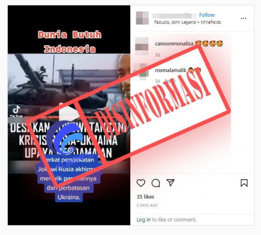 [DISINFORMASI] Rusia Menarik Pasukannya dari Perbatasan Ukraina Berkat Pendekatan Presiden Jokowi