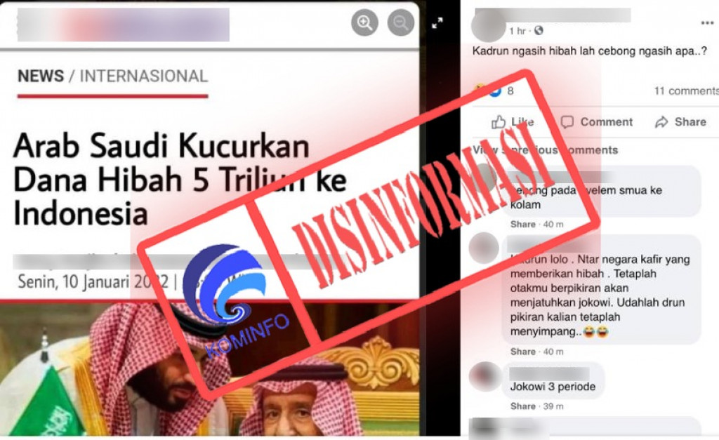 [DISINFORMASI] Arab Saudi Kucurkan Dana Hibah 5 Triliun ke Indonesia