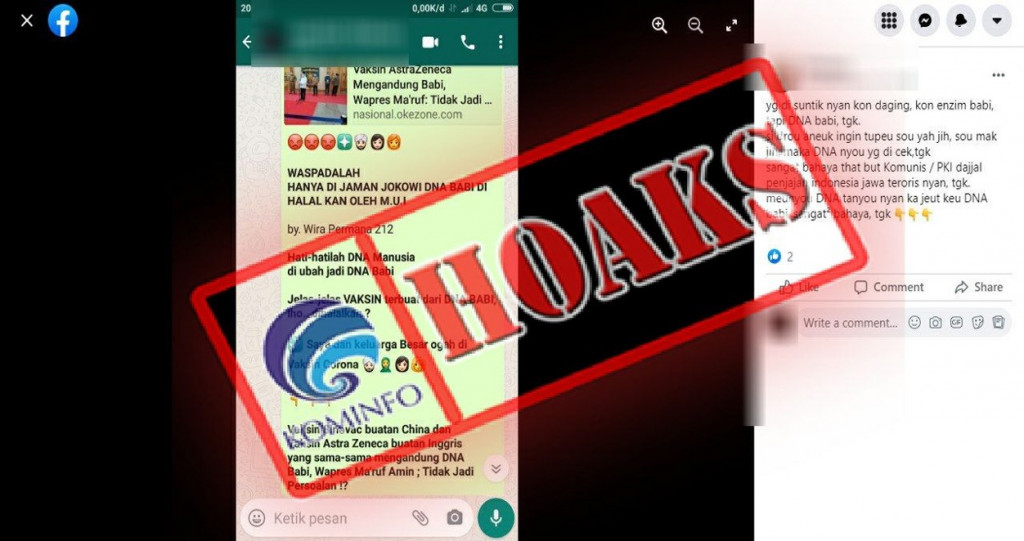 [HOAKS] Vaksin Sinovac dan AstraZeneca Mengandung DNA Babi