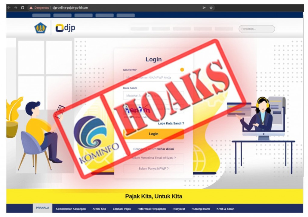 [HOAKS] Situs Mengatasnamakan Direktorat Jenderal Pajak