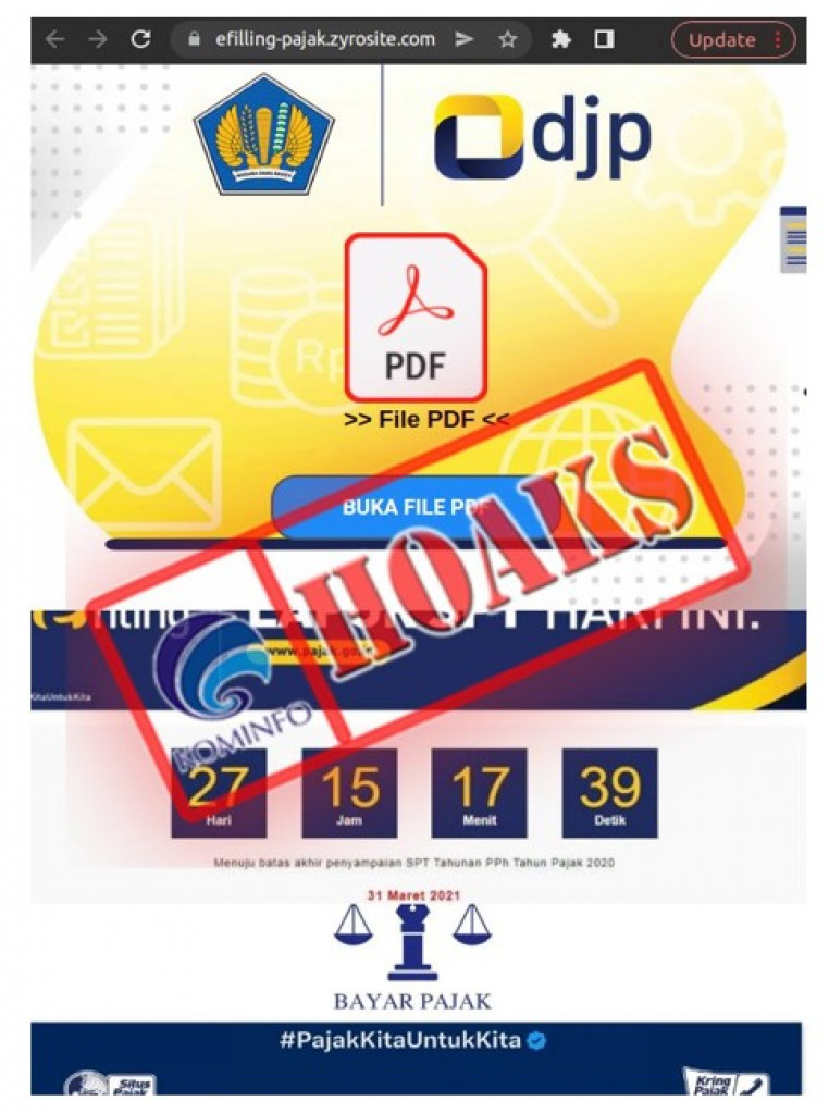 [HOAKS] Situs Mengatasnamakan Direktorat Jenderal Pajak