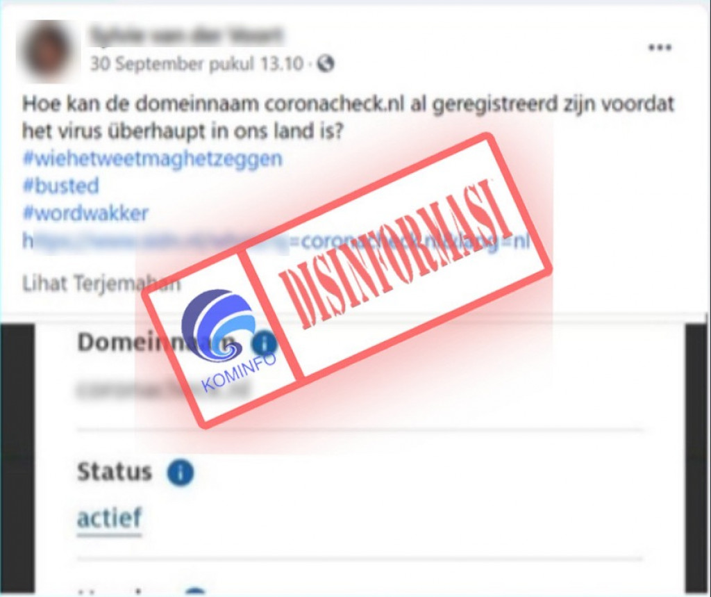 [DISINFORMASI] Situs Penanganan Covid-19 Belanda Diluncurkan sebelum Adanya Pandemi