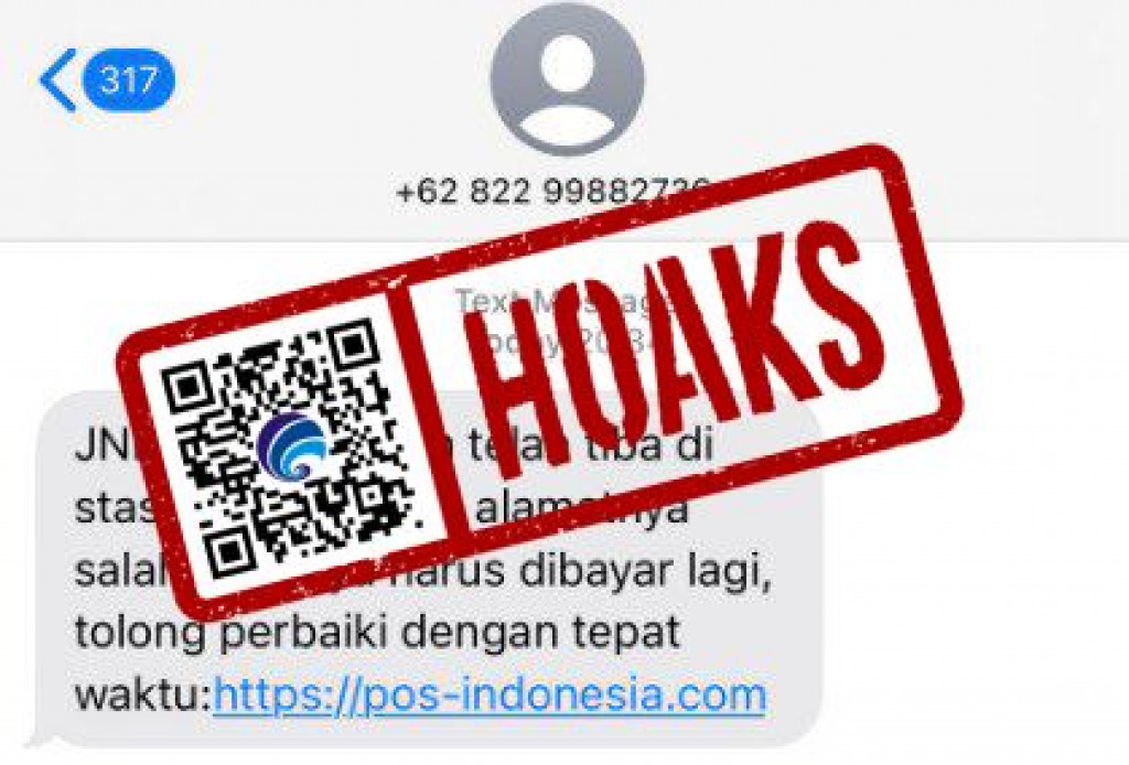 [HOAKS] SMS Pemberitahuan Salah Alamat Mengatasnamakan JNE Express
