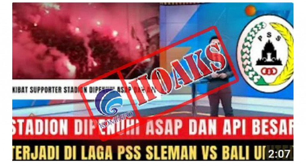 [HOAKS] Stadion Maguwoharjo Terbakar Akibat Suar Usai Laga PSS Sleman VS Bali United