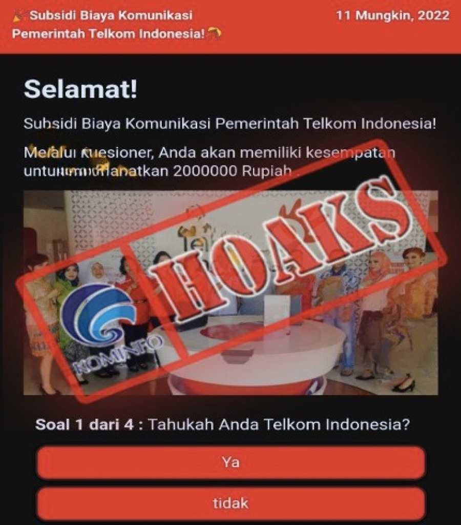 [HOAKS] Subsidi Biaya Komunikasi Pemerintah Telkom Indonesia